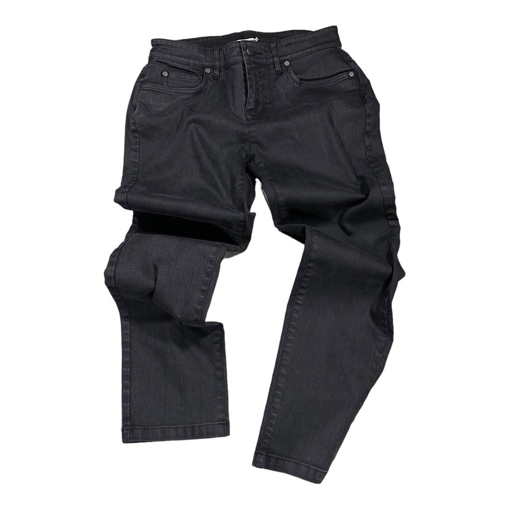 Eileen Fisher Jeans Womens 2P Black Skinny Mid Rise Y2K Punk Cowgirl Biker